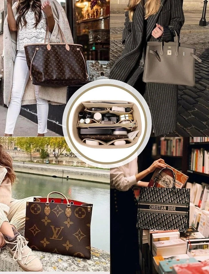 OMYSTYLE Purse Organizer Insert, Felt Tote Bag Organizer Insert (medium size)