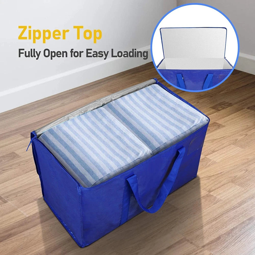 16 Pack Extra Large Moving Bags with Zippers & Carrying Handles, Heavy-Duty Stor