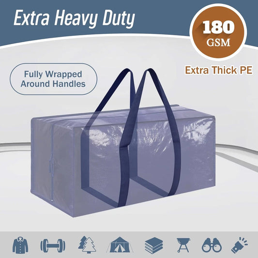 6 Pack Extra Heavy Duty Large Moving Bags with Strong Zipper & Comfortable Handl