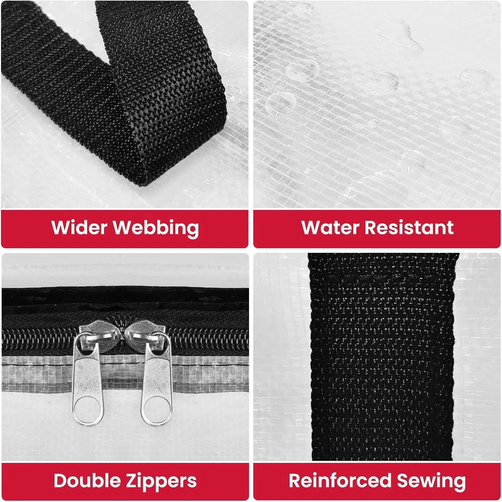 Clear Moving Bags Heavy Duty Extra Large, Moving Supplies with Reinforced Handle