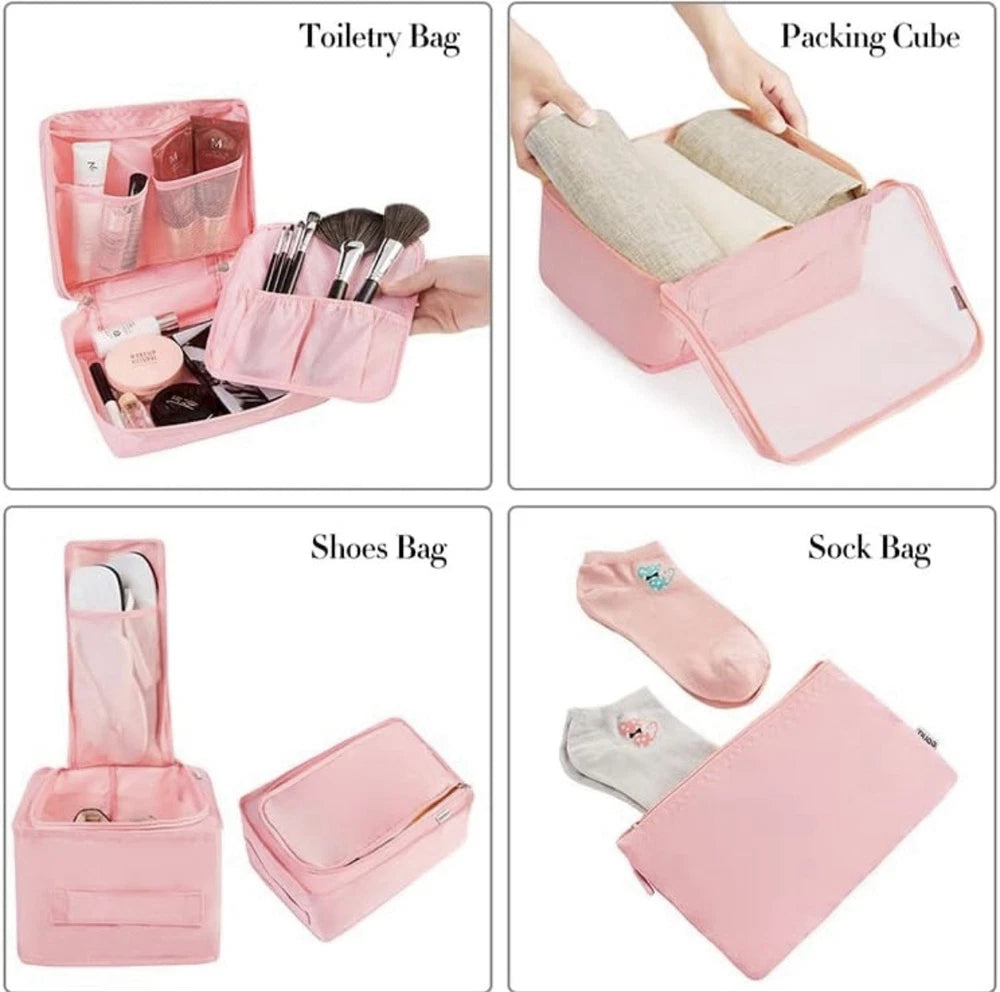 8 Set Packing Cubes Luggage Packing Organizers for Travel Accessories