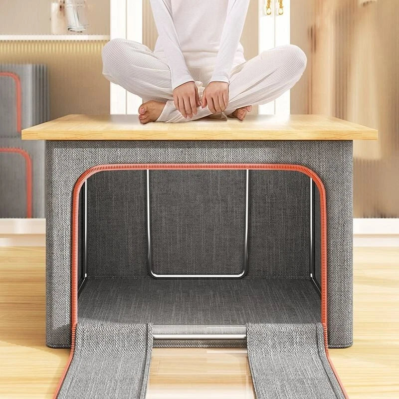 Storage Bins with Metal Frame Stackable Foldable Clothes Organizer - 2Pk