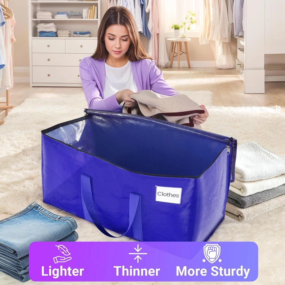 8 Pack Moving Storage Bags Heavy-Duty with Zippers and Reinforced Handles, Movin