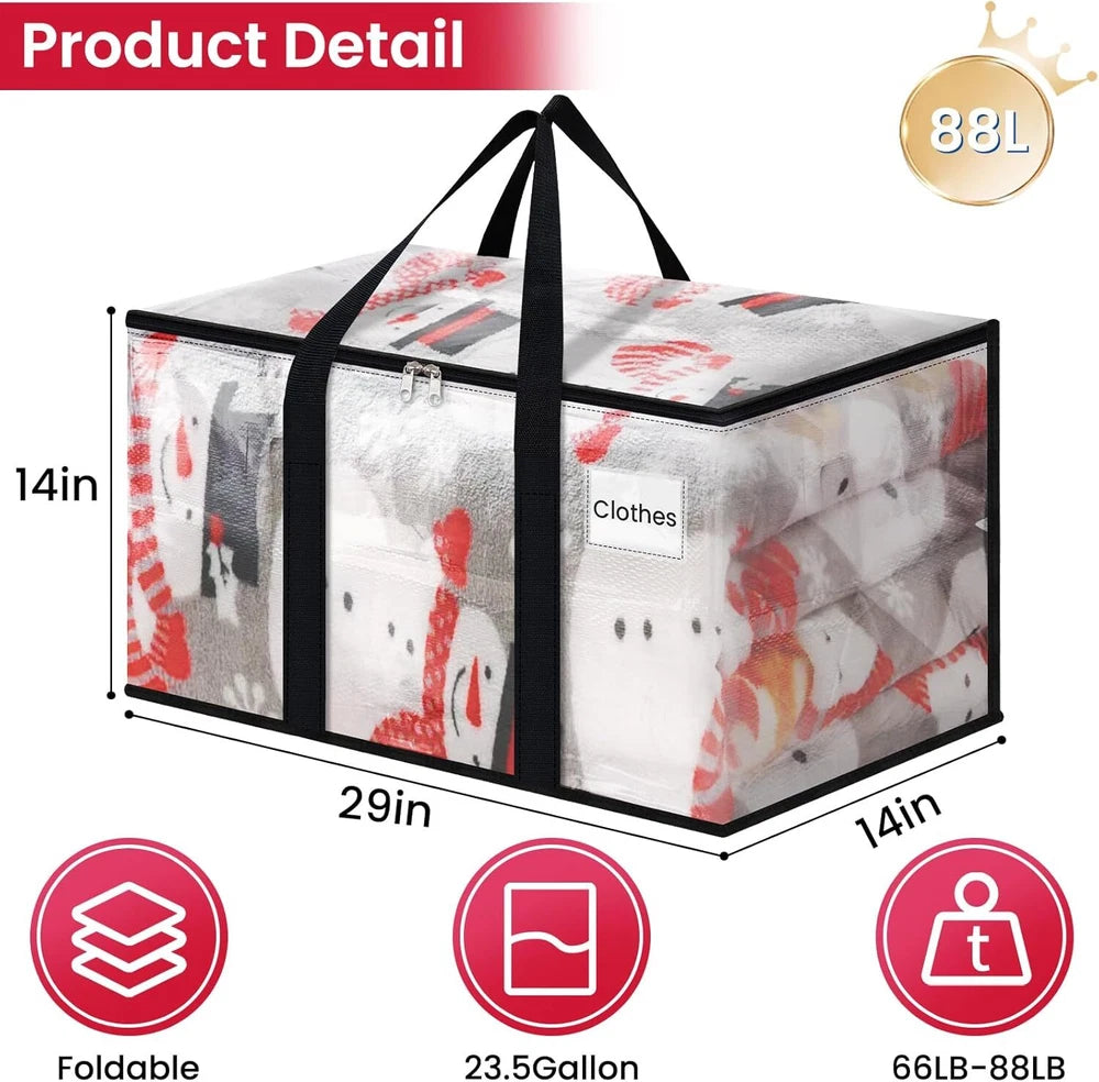 Clear Moving Bags Heavy Duty Extra Large, Moving Supplies with Reinforced Handle