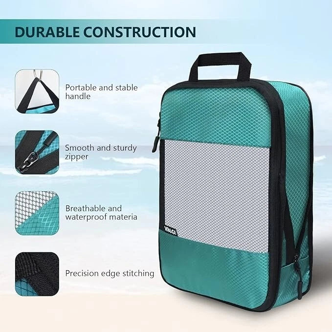 Compression Packing Cubes Set – 5 Lightweight Luggage Organizers for Travel