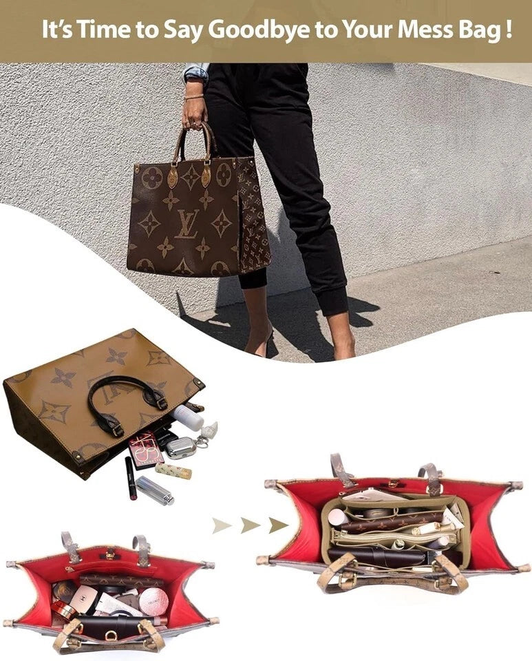 OMYSTYLE Purse Organizer Insert, Felt Tote Bag Organizer Insert (medium size)