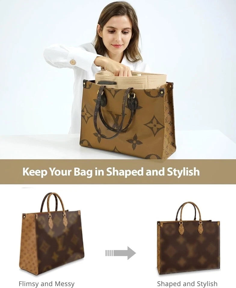 OMYSTYLE Purse Organizer Insert, Felt Tote Bag Organizer Insert (medium size)