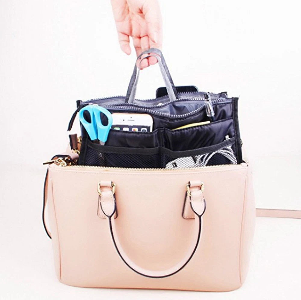Women’s Travel Handbag Organizer Insert – Multi-Pocket Tote Purse Liner for Bags