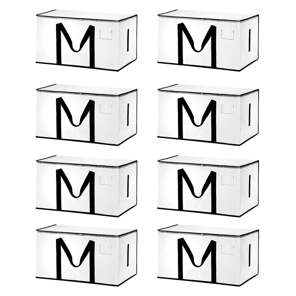 8 Pcs Extra Large Moving Bags with Handles and Zipper Transparent