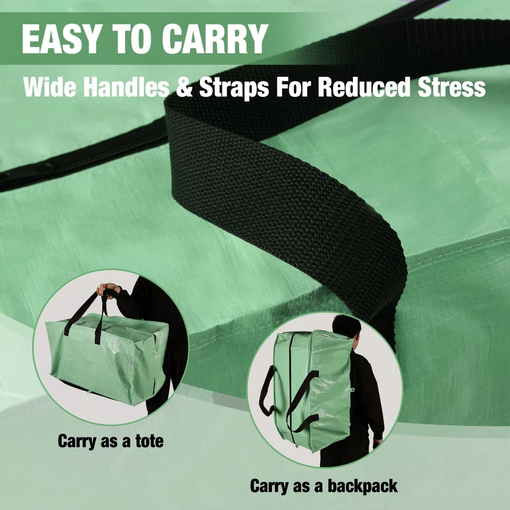 6 Pack Extra Large Moving Bags with Zippers & Carrying Handles Backpack Straps