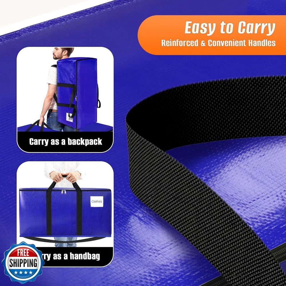 FabSpace 4-Pack Moving Bags with Backpack Straps and Carry Handles, 25 Gallon
