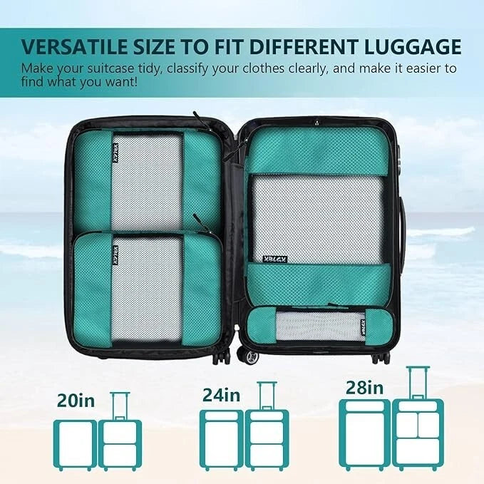 Compression Packing Cubes Set – 5 Lightweight Luggage Organizers for Travel